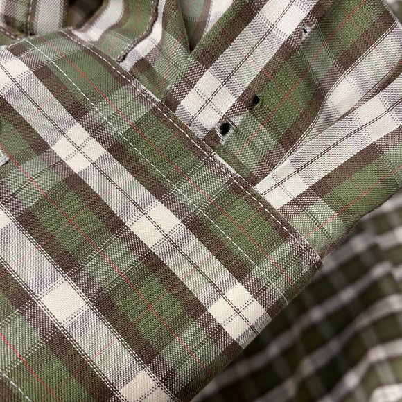Cabela's Shirt Men 2XL Green Brown Checkered Button Up Casual Outdoors Camping - Picture 6 of 9